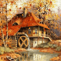 Animated Autumn Scenery Background - Gratis geanimeerde GIF