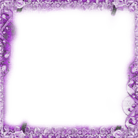 Purple Flowers Frame - By KittyKatLuv65 - ingyenes png