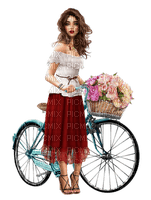 Kaz_Creations Woman Femme Colours Colour-Girls Bicycle Bike - png ฟรี