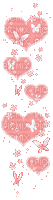pink butterfly hearts 1 - Gratis animeret GIF