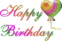 Happy Birthday Heart Balloon 2 - GIF animé gratuit