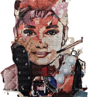 kikkapink woman audrey hepburn collage art - gratis png
