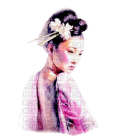 Geisha in pink tones - gratis png
