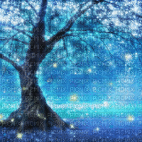 Blue Fantasy Forest - GIF เคลื่อนไหวฟรี