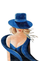 girl,femme,women,blue hat,painting - δωρεάν png