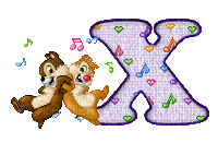 image encre lettre X symbole de musique écureuils Disney edited by me - GIF animate gratis