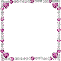 pink hearts frame - GIF animé gratuit