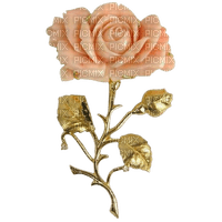 wax rose flower gold and pink - zdarma png