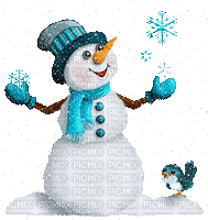 snowman winter hiver deco gif - GIF เคลื่อนไหวฟรี