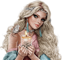 Woman, candle, mouse, Leila - ilmainen png