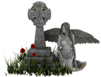 Kaz_Creations Halloween Statue Angel Gravestone - ücretsiz png