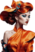 Портрет в оранжевом цвете - png ฟรี
