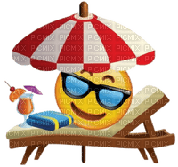 Smiley Face on Lounger - PNG gratuit