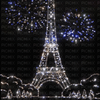 eiffel tower paris diamond black effect effet new year fireworks paysage glitter fond background image gif anime animated animation - GIF animé gratuit