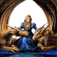 fantasy woman and dragons nataliplus - png gratis