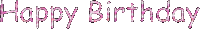 Happy Birthday Pink Glitter Text - Бесплатный анимированный гифка