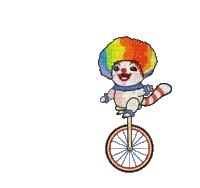 Marsey the Cat Clown on Unicycle - Gratis geanimeerde GIF