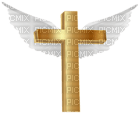 Kaz_Creations Easter Deco Gold Cross With Angel Wings