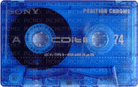 seethrough blue cassette tape - gratis png