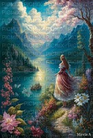 woman on the lake - PNG gratuit