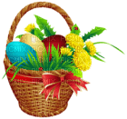 Kaz_Creations Easter Deco Eggs In Basket - zdarma png