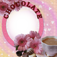 Chocolate.Pink.Frame.Cadre.Victoriabea - Free PNG