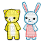 bunny and cat - Бесплатный анимированный гифка