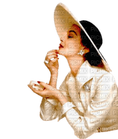 Vintage Woman Putting on Make up - 無料png