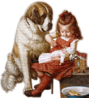 Rena Vintage Child Kind Dog spielen - darmowe png