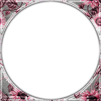 soave frame circle flowers sunflowers pink green - darmowe png