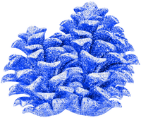 Glitter.Pinecones.Blue - 免费PNG