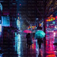 Seoul city rainy day background - zdarma png