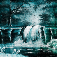 soave background animated fantasy waterfall forest - Gratis geanimeerde GIF