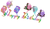 Happy Birthday, Ballons - Ilmainen animoitu GIF