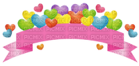 Kaz_Creations Love Banner Heart Deco Colours - δωρεάν png
