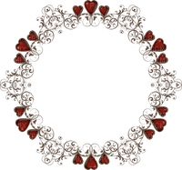 dolceluna steampunk circle frame heart red - PNG gratuit