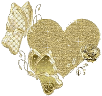 MMarcia gif borboleta golden heart - GIF animado gratis