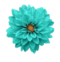 fleur dalhia turquoise - PNG gratuit
