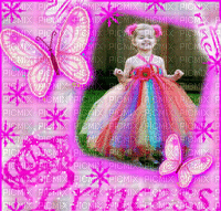 image encre animé effet papillon fille briller robe princess edited by me - Бесплатный анимированный гифка