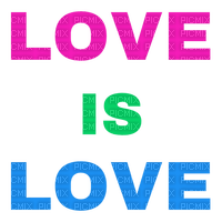 Polysexual LOVE IS LOVE text - 免费PNG