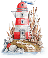 soave deco lighthouse summer vintage red brown - PNG gratuit