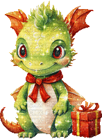 ♥❀❀❀❀ sm3 dragon  christmas  gif red - GIF animado grátis