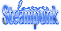 Forever Steampunk.Text.Blue - darmowe png