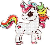 Cute unicorn adorable licorne colorée - PNG gratuit