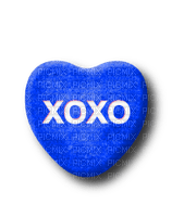 XOXO.Candy.Heart.White.Blue - Free PNG