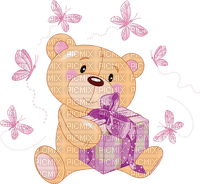 kikkapink deco scrap birthday bear gift present - бесплатно png