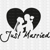 Silhouette just married - gratis png