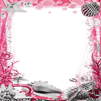 soave frame summer underwater black white pink - 無料png