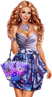 summer woman in purple by nataliplus - ücretsiz png