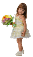 Petite-fille avec fleurs - zdarma png